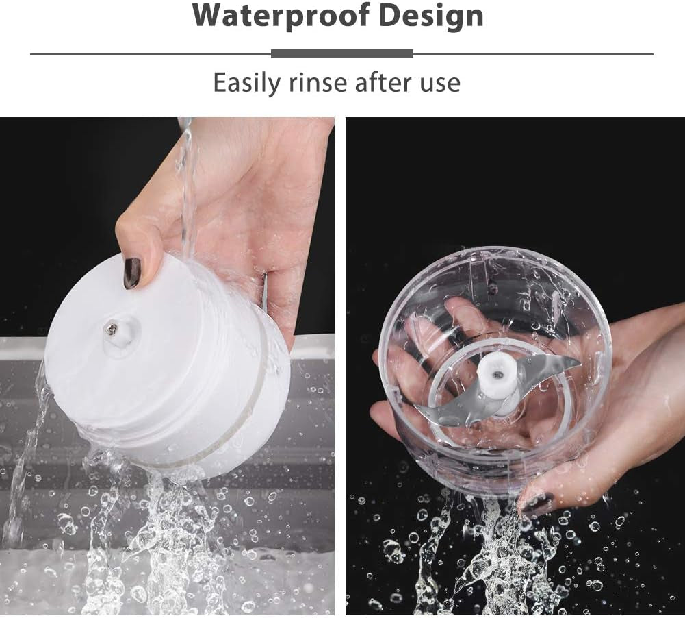 Mini Garlic Chopper,  Electric Food Processor, Garlic Mincer Portable Processor for Chop Onion Ginger Vegetable Pepper Spice Meat, Baby Food, Easy Clean, Waterproof, BPA Free (250Ml)