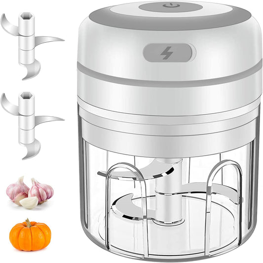 Mini Garlic Chopper,  Electric Food Processor, Garlic Mincer Portable Processor for Chop Onion Ginger Vegetable Pepper Spice Meat, Baby Food, Easy Clean, Waterproof, BPA Free (250Ml)